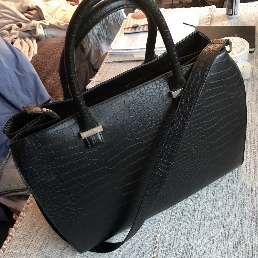 H&M FAUX SNAKESKIN TOTE